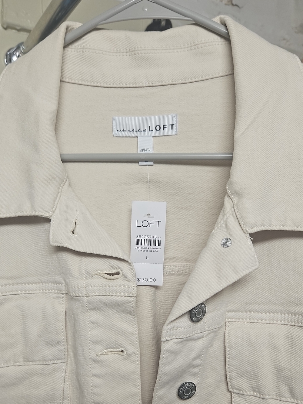 LOFT Cream Utility Jean Jacket